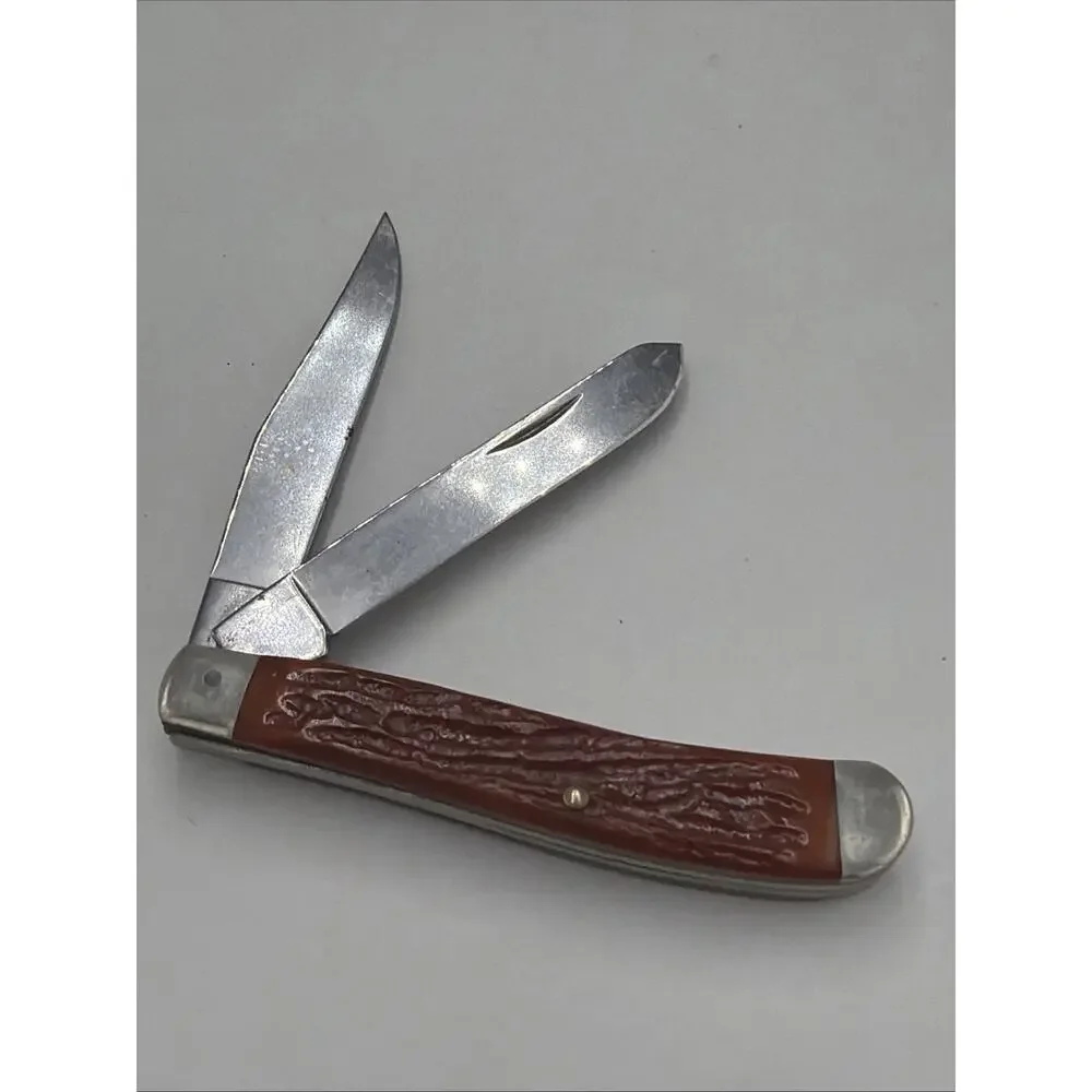VINTAGE CAMILLUS NEW YORK USA STAGLON DELRIN BULLET STOCKMAN KNIFE RIMFIRE